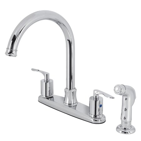 Kingston Brass FB7791SVLSP Centerset Kitchen Faucet with Plastic Sprayer, Polished Chrome FB7791SVLSP